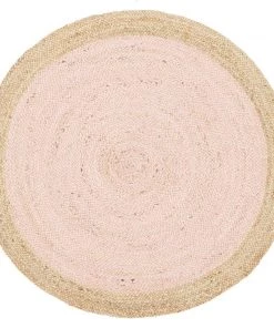 Miss Amara All Rugs Esperance Pink Hand-Braided Round Jute Rug