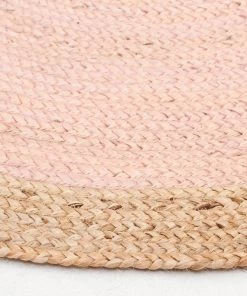 Miss Amara All Rugs Esperance Pink Hand-Braided Round Jute Rug