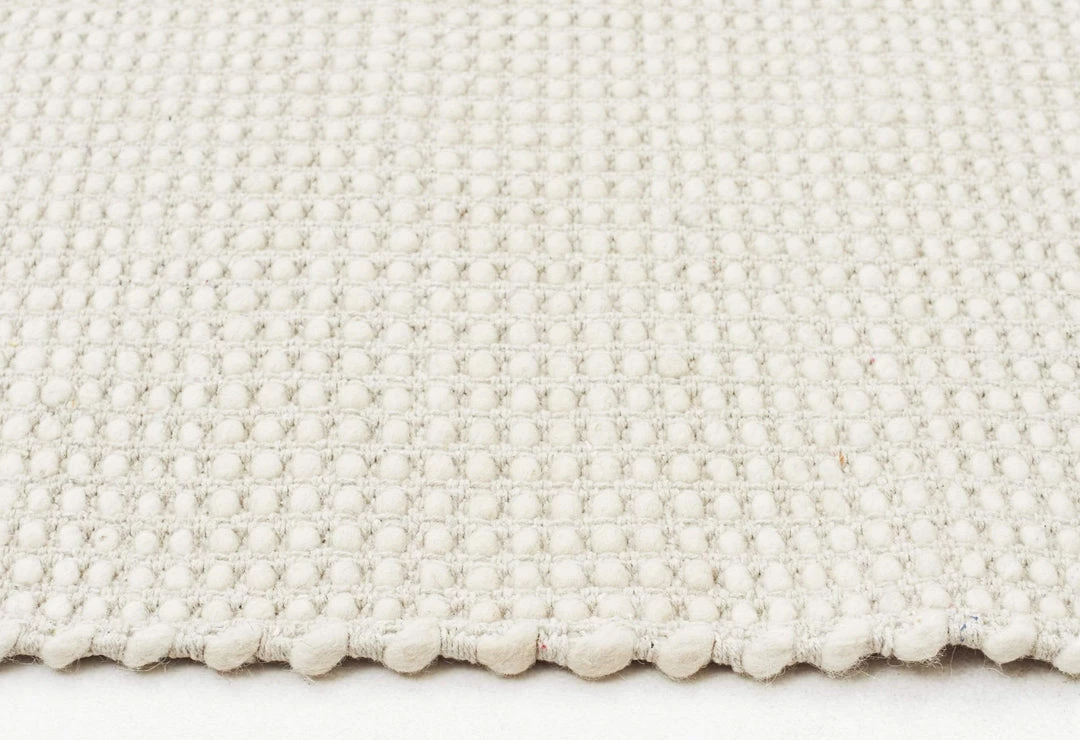Miss Amara Larvic Off-White Felted Wool & Cotton Hand-Knotted Rug All Rugs