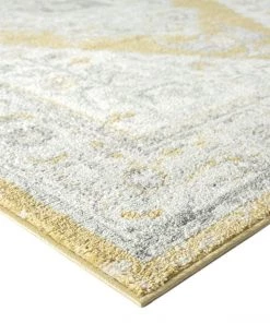 Miss Amara Alcina Yellow And Grey Traditional Medallion Rug All Rugs