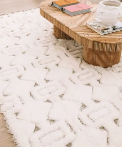 Miss Amara Camilla Tribal Pattern Berber Wool Shag Rug