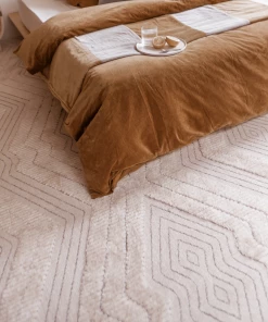 Miss Amara All Rugs Dayna Ivory And Grey Textured Diamond Tribal Rug