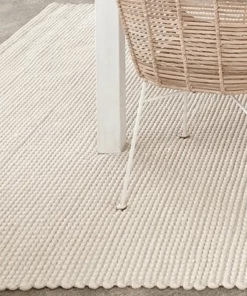 Miss Amara Larvic Off-White Felted Wool & Cotton Hand-Knotted Rug All Rugs