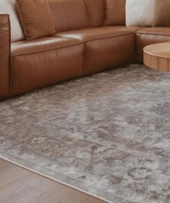 Miss Amara Morgan Beige And Brown Transitional Distressed Medallion Rug