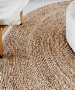 Miss Amara Sayulita Natural Hand-Braided Round Jute Rug