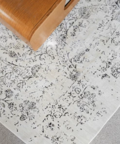 Miss Amara All Rugs Simran Cream Brown And Silver Traditional Floral Rug