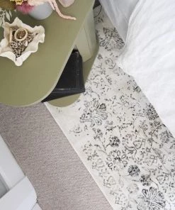 Miss Amara All Rugs Simran Cream Brown And Silver Traditional Floral Rug