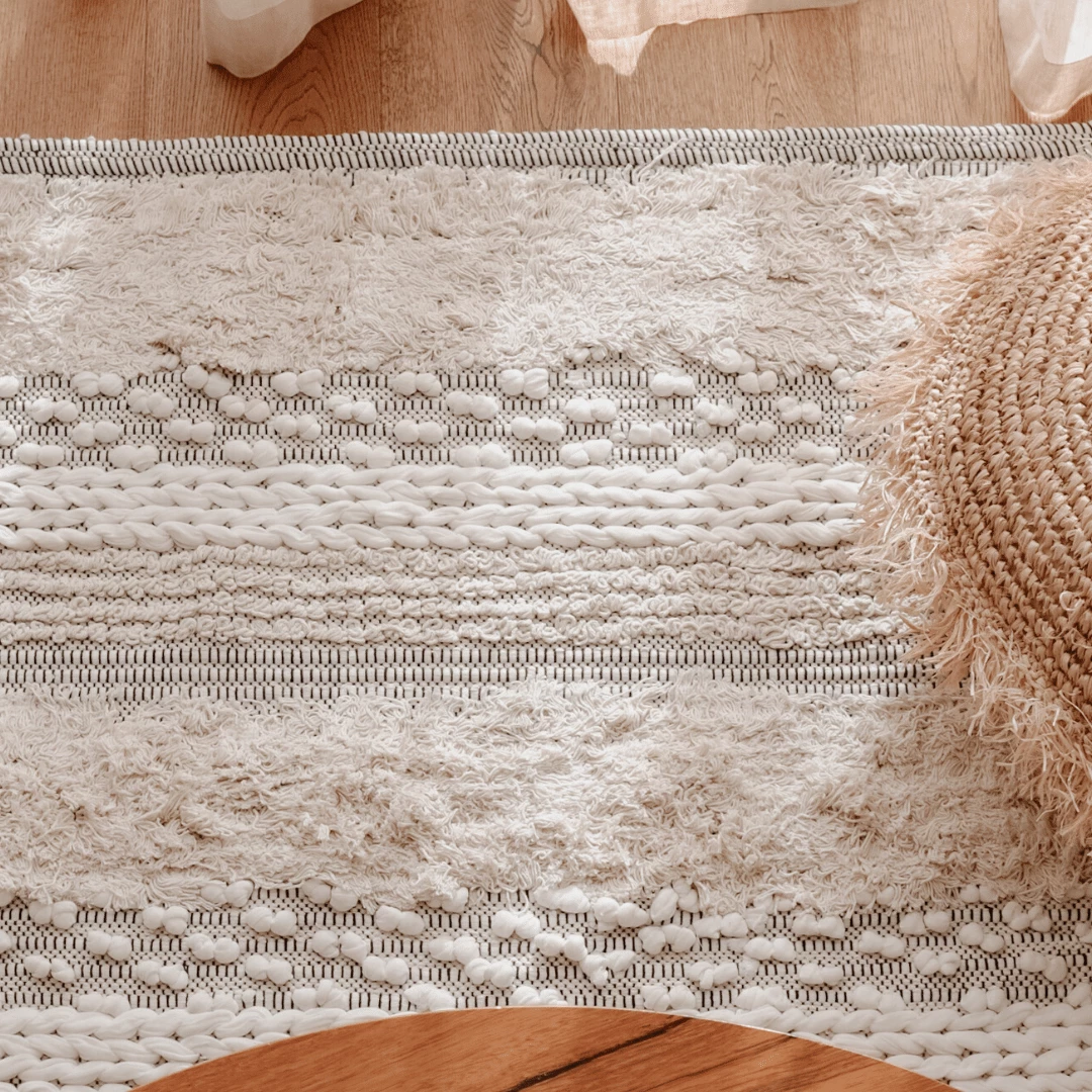 Miss Amara All Rugs Zoya Tribal Ivory Shag Rug