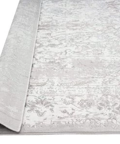 Miss Amara All Rugs Aaerin Charcoal Grey And Ivory Traditional Distressed Rug