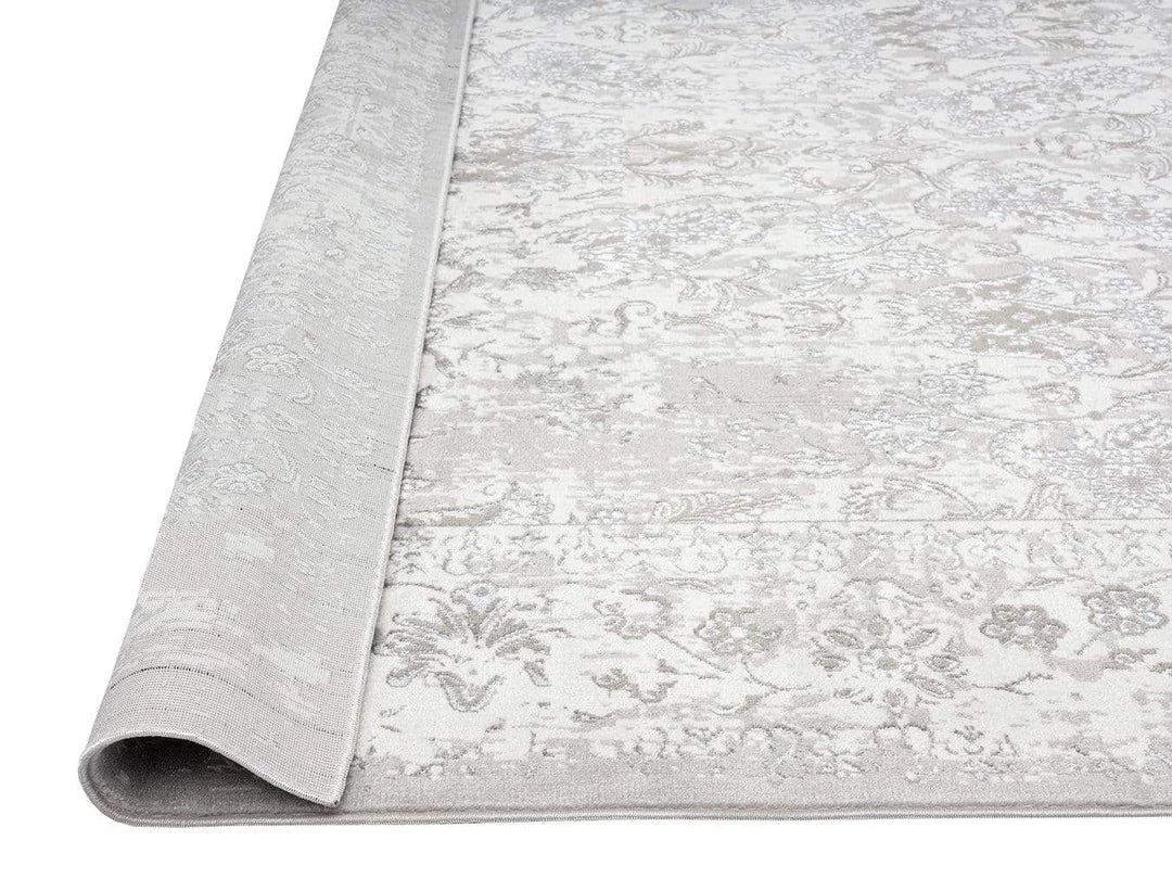 Miss Amara All Rugs Aaerin Charcoal Grey And Ivory Traditional Distressed Rug