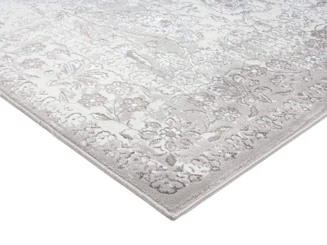 Miss Amara All Rugs Aaerin Charcoal Grey And Ivory Traditional Distressed Rug