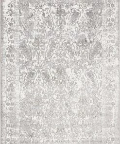 Miss Amara All Rugs Aaerin Charcoal Grey And Ivory Traditional Distressed Rug