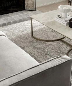 Miss Amara All Rugs Aaerin Charcoal Grey And Ivory Traditional Distressed Rug