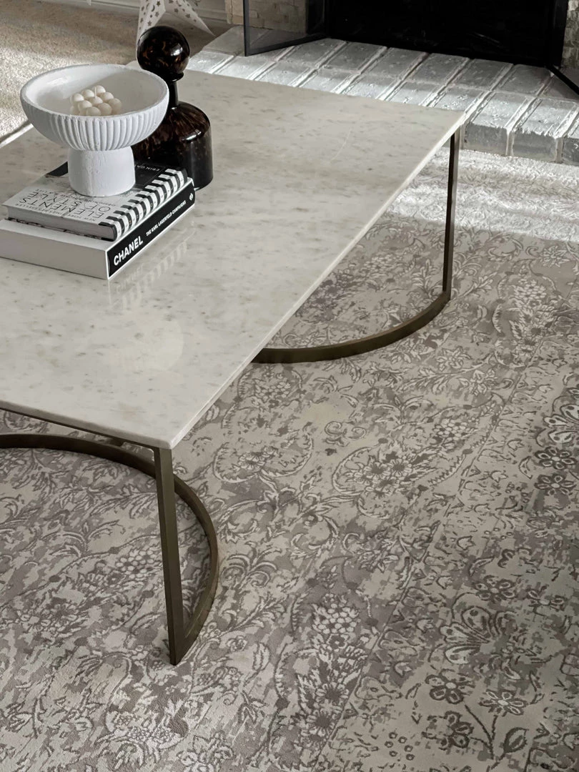 Miss Amara All Rugs Aaerin Charcoal Grey And Ivory Traditional Distressed Rug