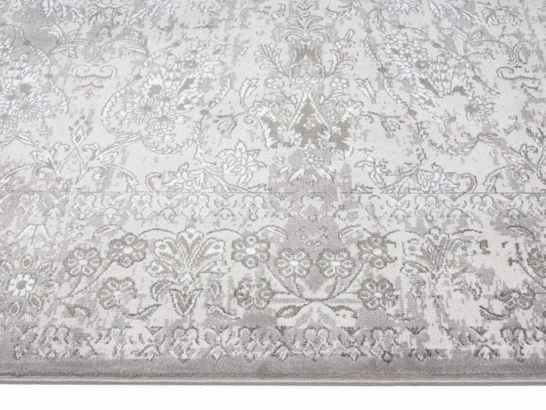 Miss Amara All Rugs Aaerin Charcoal Grey And Ivory Traditional Distressed Rug