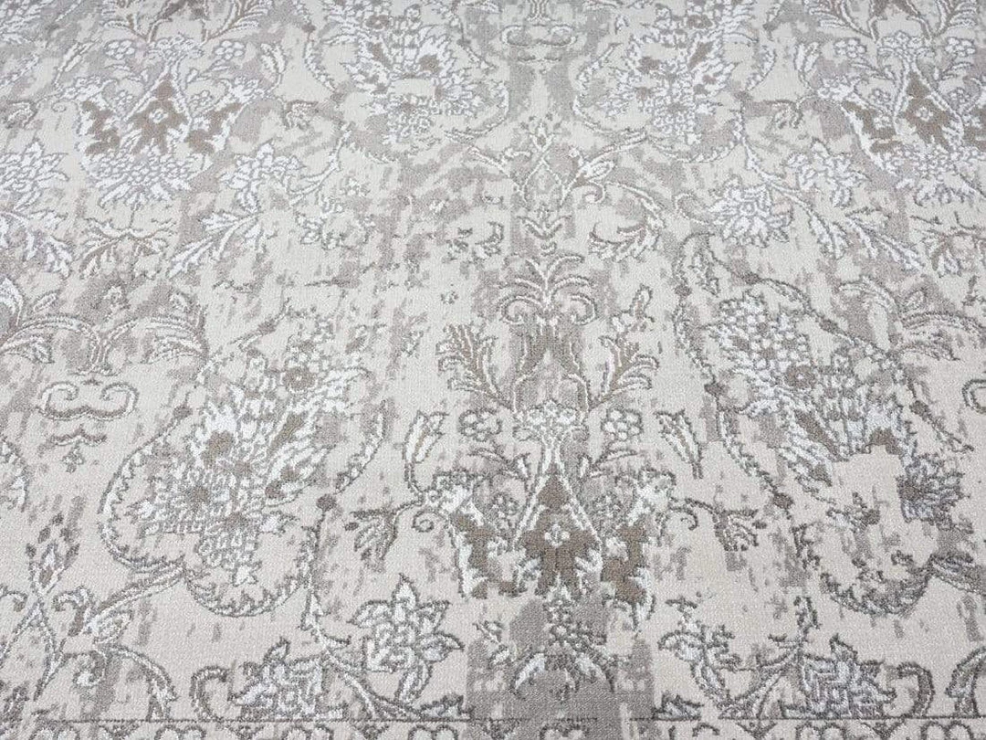 Miss Amara All Rugs Aaerin Charcoal Grey And Ivory Traditional Distressed Rug