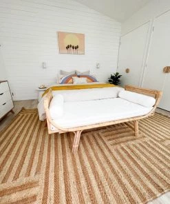 Miss Amara Abbie Natural And Bleached Striped Geometric Jute Rug All Rugs