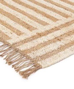 Miss Amara Abbie Natural And Bleached Striped Geometric Jute Rug All Rugs