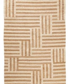 Miss Amara Abbie Natural And Bleached Striped Geometric Jute Rug All Rugs