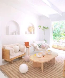 Miss Amara Abbie Natural And Bleached Striped Geometric Jute Rug All Rugs