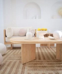 Miss Amara Abbie Natural And Bleached Striped Geometric Jute Rug All Rugs