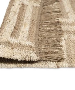 Miss Amara Abbie Natural And Bleached Striped Geometric Jute Runner Rug All Rugs