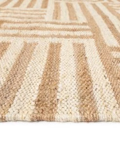 Miss Amara Abbie Natural And Bleached Striped Geometric Jute Rug All Rugs