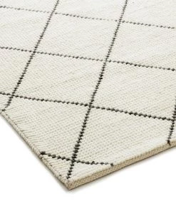 Miss Amara Ada Ivory Diamond Pattern Wool Rug