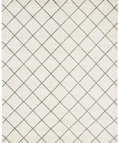 Miss Amara Ada Ivory Diamond Pattern Wool Rug