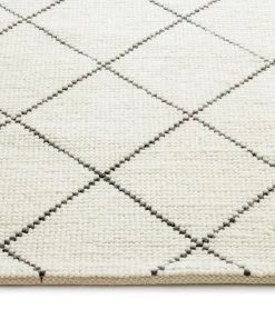 Miss Amara Ada Ivory Diamond Pattern Wool Rug
