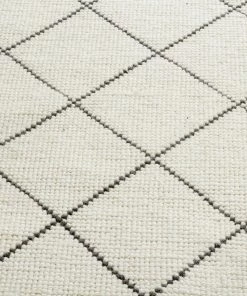 Miss Amara Ada Ivory Diamond Pattern Wool Rug