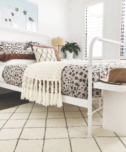 Miss Amara Ada Ivory Diamond Pattern Wool Rug