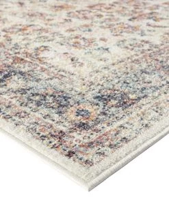 Miss Amara Addison Cream And Purple Multi-Colour Distressed Rug All Rugs
