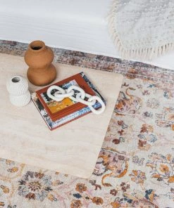 Miss Amara Addison Cream And Purple Multi-Colour Distressed Rug All Rugs