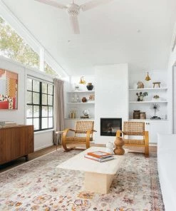 Miss Amara Addison Cream And Purple Multi-Colour Distressed Rug All Rugs