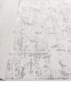 Miss Amara Adela Grey And Ivory Distressed Floral Rug