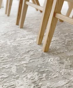 Miss Amara Adela Grey And Ivory Distressed Floral Rug