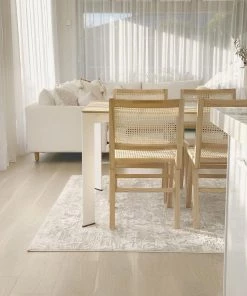 Miss Amara Adela Grey And Ivory Distressed Floral Rug