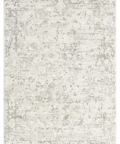 Miss Amara Adela Grey And Ivory Distressed Floral Rug