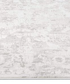 Miss Amara Adela Grey And Ivory Distressed Floral Rug