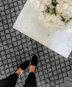 Miss Amara Adisa Scandi Diamond Pattern Charcoal Flatweave Rug All Rugs