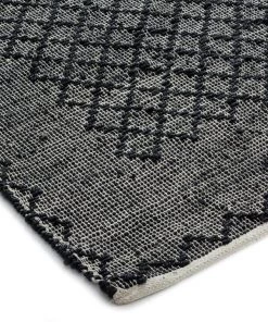 Miss Amara Adisa Scandi Diamond Pattern Charcoal Flatweave Rug All Rugs