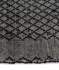Miss Amara Adisa Scandi Diamond Pattern Charcoal Flatweave Rug All Rugs