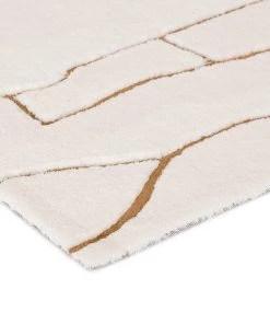 Miss Amara All Rugs Alayna Cream And Gold Tribal Shag Rug