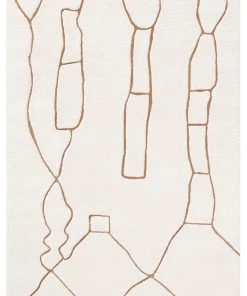 Miss Amara All Rugs Alayna Cream And Gold Tribal Shag Rug