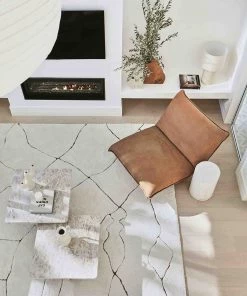 Miss Amara All Rugs Alayna Cream And Gold Tribal Shag Rug