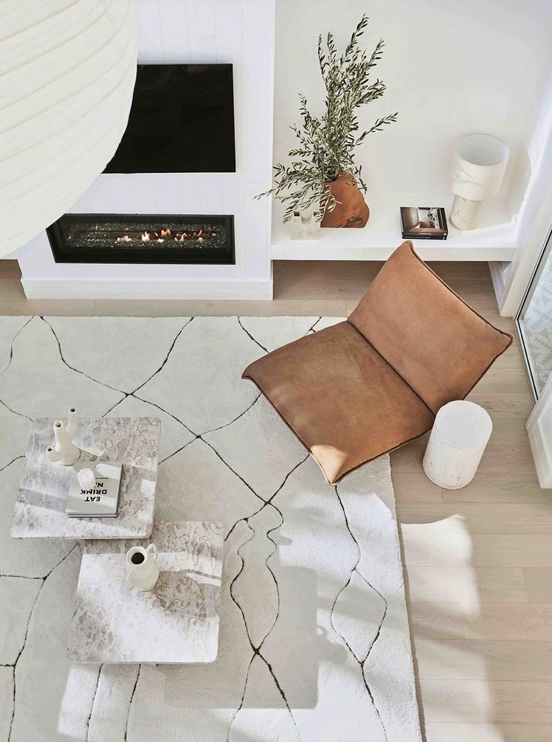 Miss Amara All Rugs Alayna Cream And Gold Tribal Shag Rug