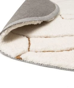 Miss Amara Alayna Cream And Gold Tribal Round Shag Rug All Rugs