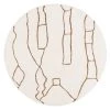 Miss Amara Alayna Cream And Gold Tribal Round Shag Rug All Rugs