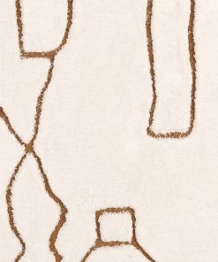 Miss Amara Alayna Cream And Gold Tribal Round Shag Rug All Rugs